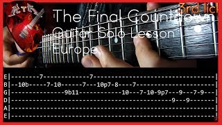 The Final Countdown Guitar Solo Lesson - Europe (with tabs) chords