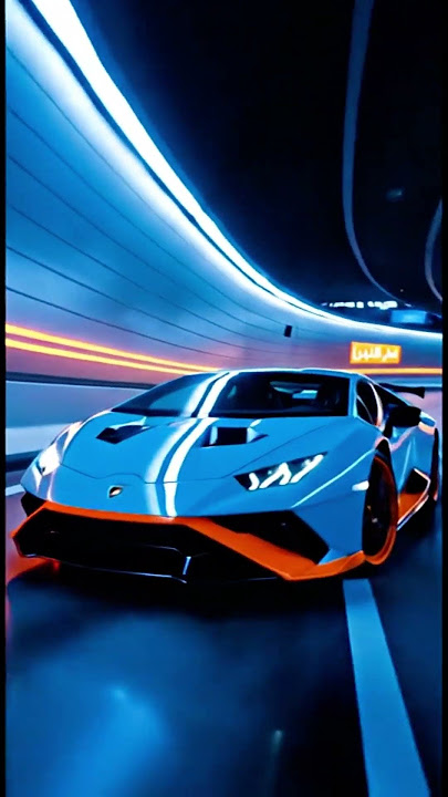 Lamborghini STO Tears Through Neon Tunnel #car #carvideos #shorts