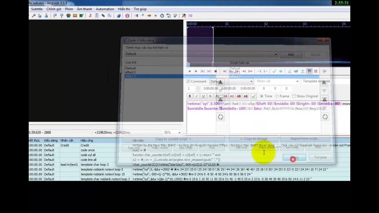 Hướng Dẫn Tạo nhiều Karaoke Effect Aegisub[add sub effect(Fx)] - YouTube