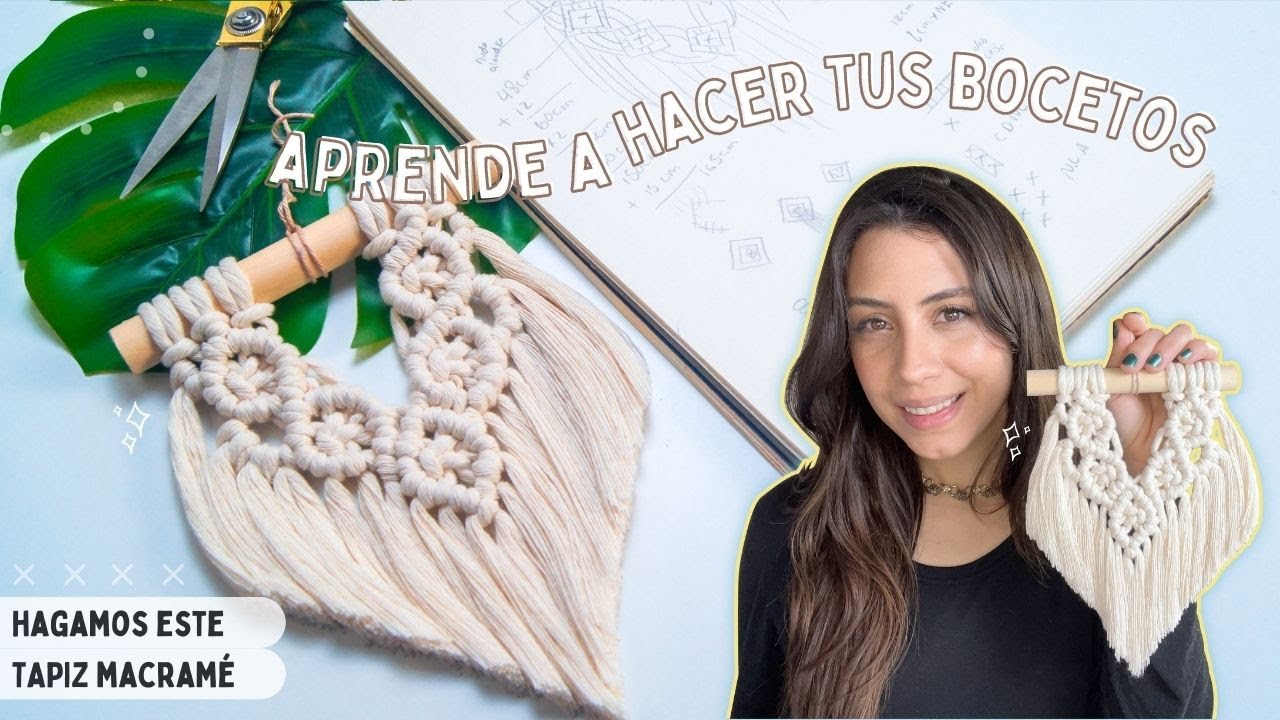 TUTORIAL Macramé | Cómo Diseñar el Patrón de un Tapiz | APRENDE a CALCULAR CUERDA para tus TAPICES