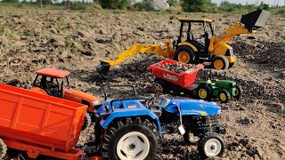 John Deere 5055 4WD Tractor fully loaded by JCB 3dx Machine | JCB Tractor videos