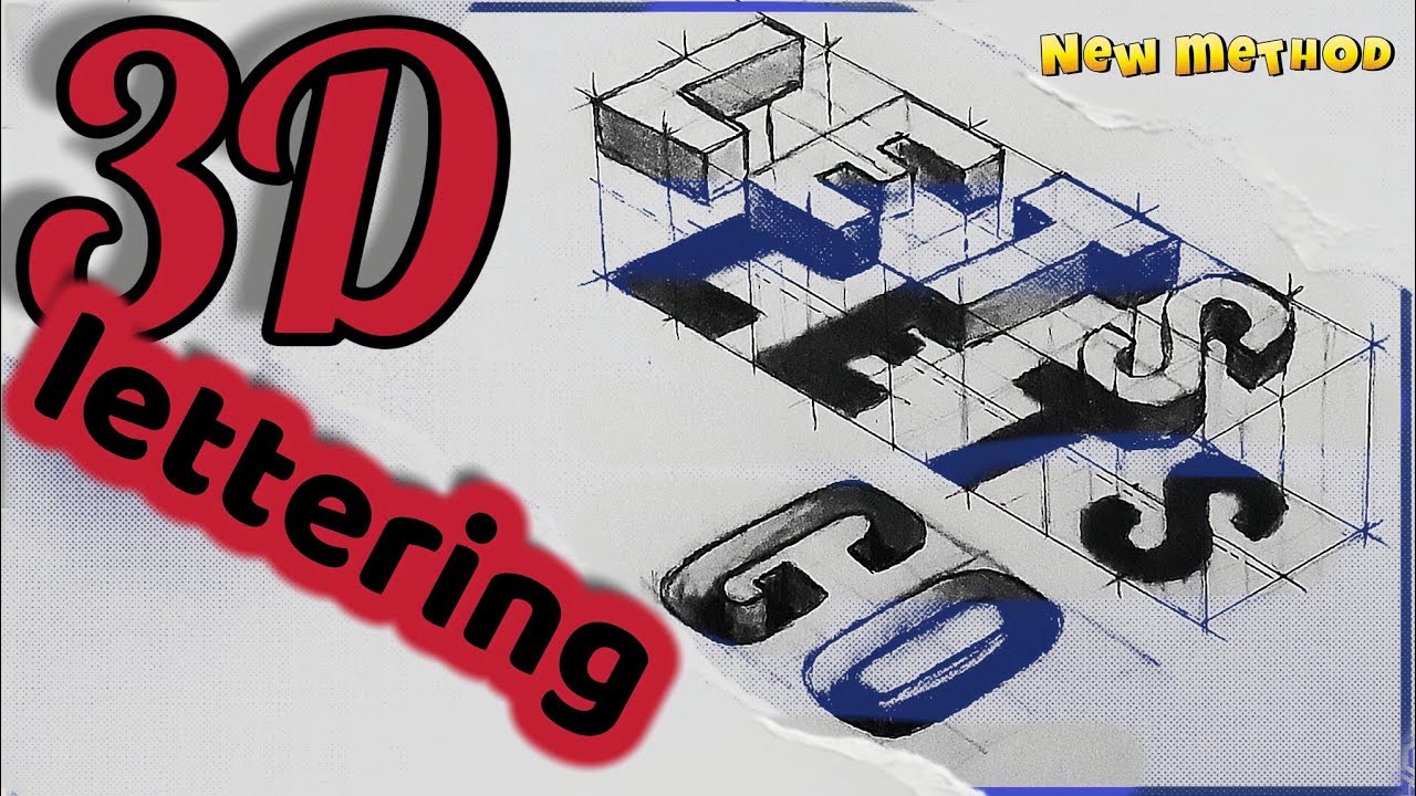 How to Draw 3D Letters - EASY TUTORIAL - YouTube