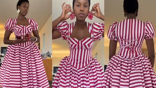 How to Sew Corset Gown with Queen Ann Neckline and Back Lacing