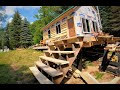 Building Stairs for the deck | Self milled rough lumber steps for Off Grid Cabin | Solar Shed UPDATE