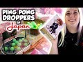 So many ping pong droppers in Japan! UFO catcher wins at Anata No Warehouse