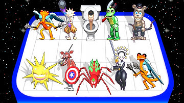 Merge Monster 100 Doors - Poppy Playtime chapter 3, Max level Gameplay, Rainbow Friend