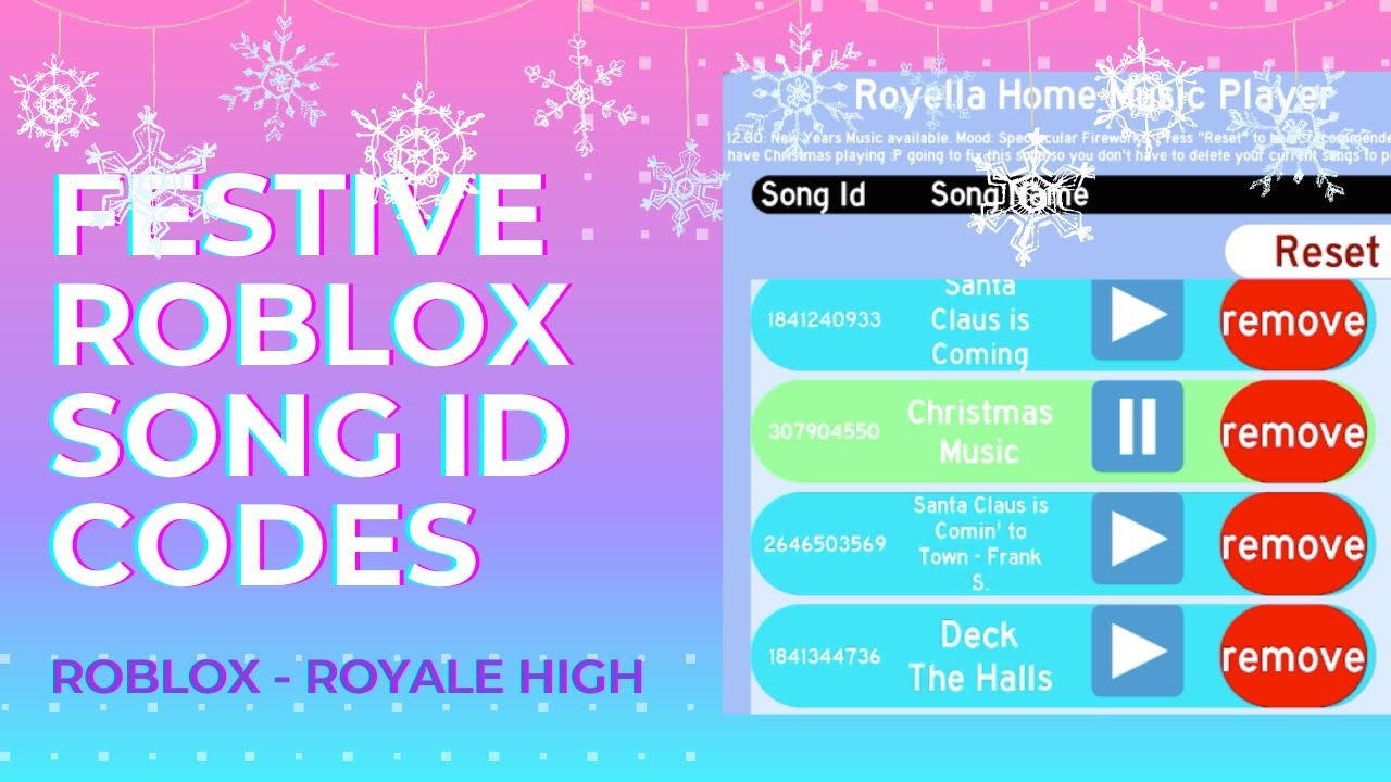 Roblox Song Id Codes For The Best Festives Songs In Your Royale High Apartment Sweetie Sweets Youtube - roblox reset song id