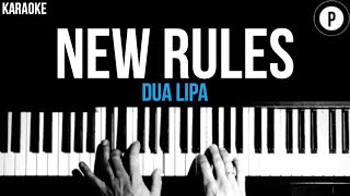 Dua Lipa - New Rules Karaoke SLOWER Acoustic Piano Instrumental Cover Lyrics Resimi