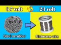 Nichrome wire from steel scrubber || 3.7 volt vs 24 volt || by Circuit Zone