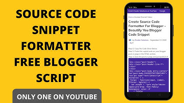 SOURCE CODE SNIPPET FORMATTER | FREE BLOGGER SCRIPT|