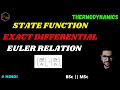 STATE FUNCTION | EXACT DIFFERENTIAL | EULER RECIPROCAL RELATION || THERMODYNAMICS || CSIR NET | GATE