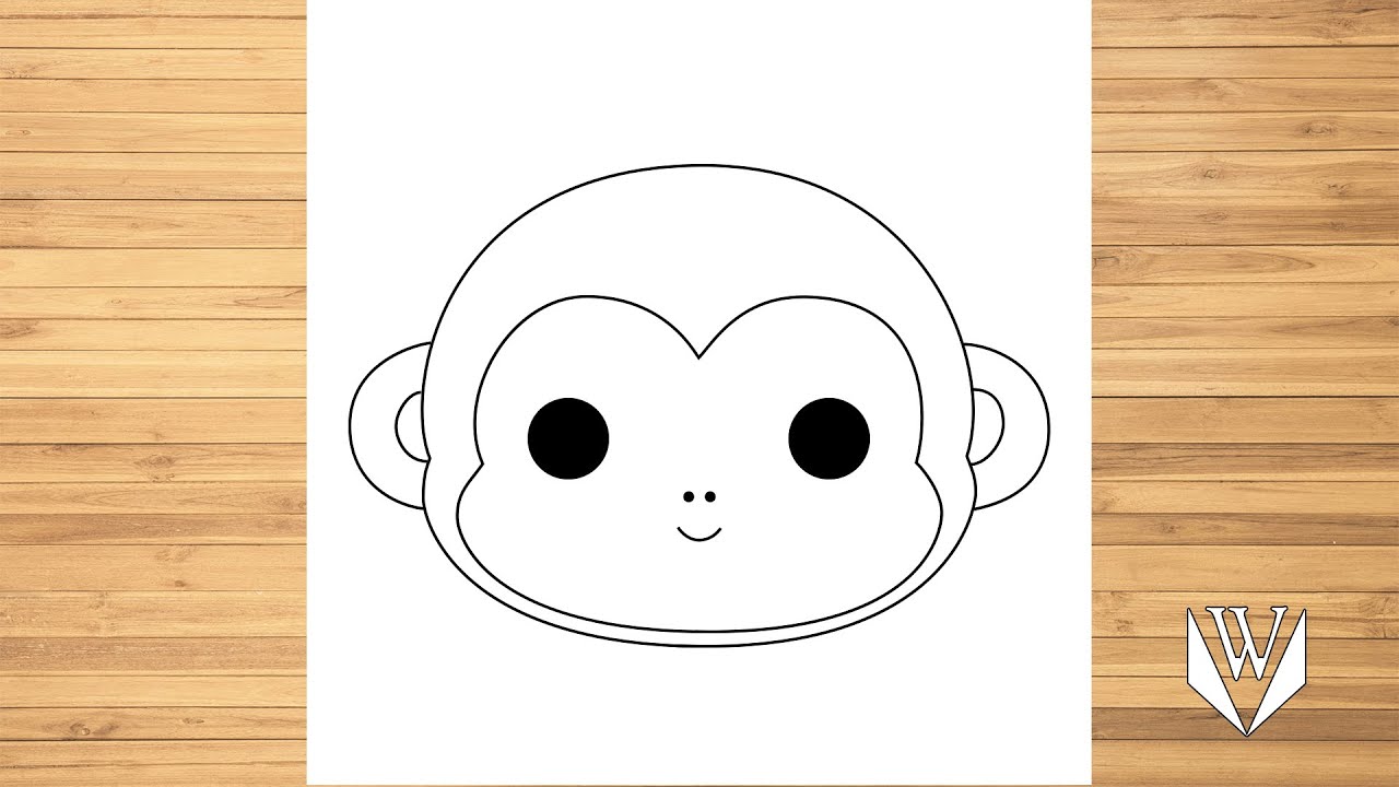 Wie zeichnet man niedlich Affe Gesicht | Schritt für Schritt