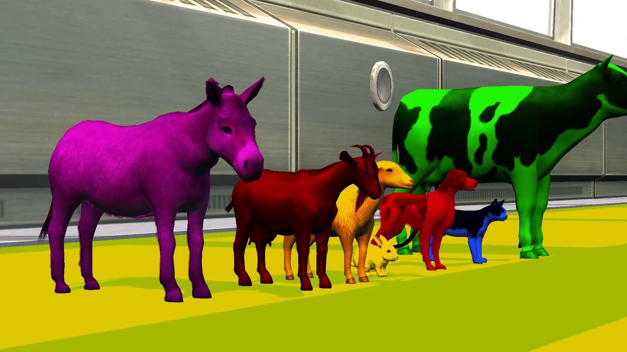 LEARN colors ANIMALS  تعلم الألوان و الأسماء الحيونات للاطفال بالعربية