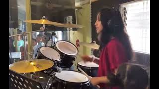 14 Years Girl Drummer Angel Suan's Live Worship Time #drumcam #drummerangel