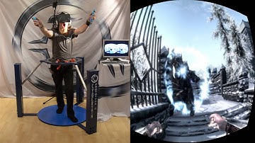 Skyrim in VR - Cyberith Virtualizer + Oculus Rift + Wii Mote = Full Immersion