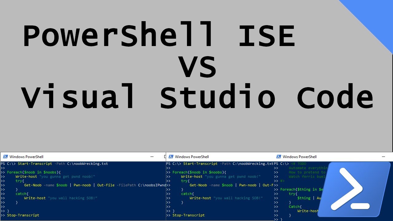 Update PowerShell ISE vs Visual studio code