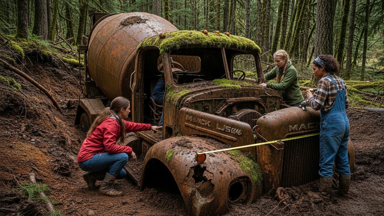 12 Years Lost in Deep Mountains — A Forgotten Cement Mixer Truck Discovered!