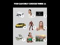 YOU CAN ONLY CHOOSE 3.🤔 #games #shorts