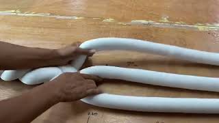 How to braid 3 rope long cushions for baby crib and toddler bed