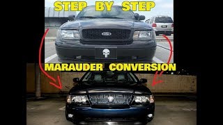 Converting a Crown Victoria to a Mercury Marauder Part 1 of 3 Header pannel and grill install