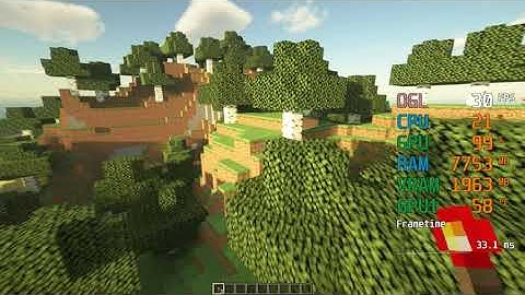 GeForce GTX 1050 ti -- Intel Core i5-10400F -- Minecraft FPS Test SEUS PTGI