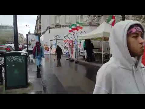 Paris, France—March 23, 2024: MEK Supporters Exhibition in Support of the Iranian Revolution