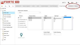 Tour ForteWEB: The Product Selection Tab