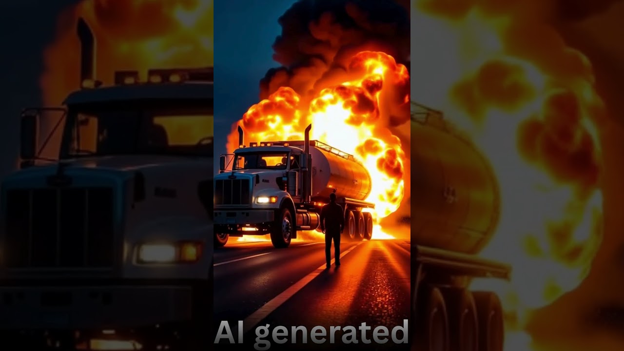 Luxury Sports Car Catches Fire on Highway | Cinematic Explosion Scene