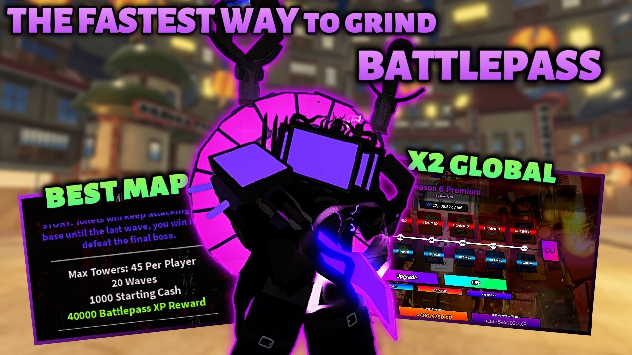 How to grind Battlepass fast ! [ Skibi Defense ] #roblox #towerdefense