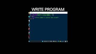 Use of IF and ELSE,PYTHON PROGRAM FOR FIND WHICH NUMBER IS GREATER,  ✅👆 #code #python # CODE with PY