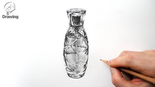 [그림 그리기] 향수병 연필 소묘 / 투명체 유리 정물 기초조형 드로잉 / How to Draw Perfume Bottle / Pencil Drawing Glass