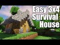 Easy 3x4 Survival House - How to Build - Minecraft