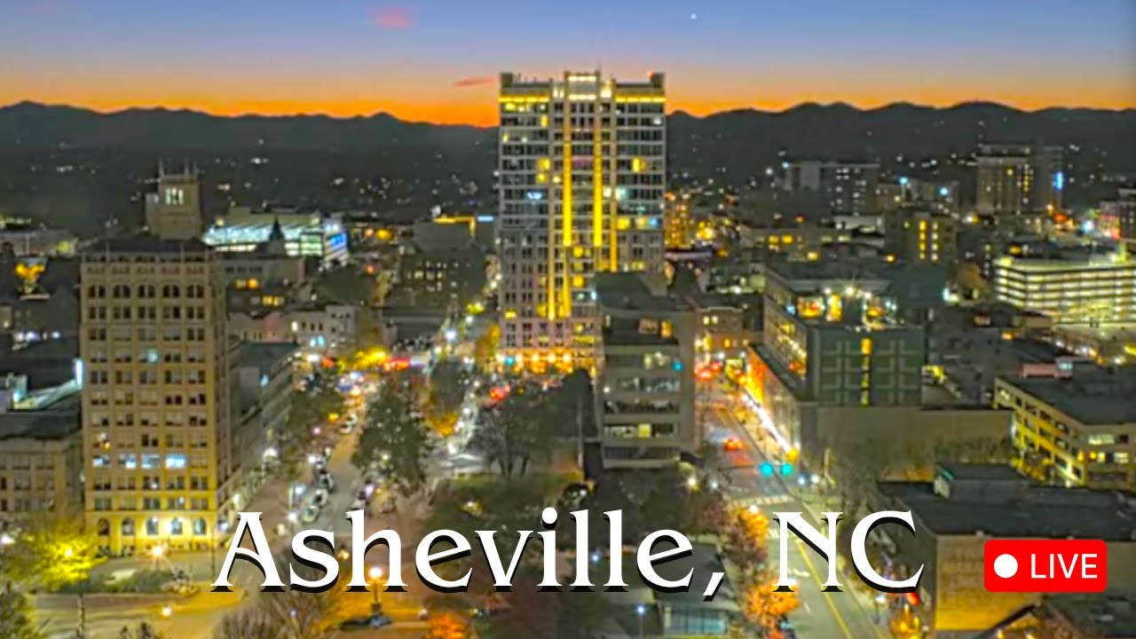 Sunset over Downtown Asheville, NC