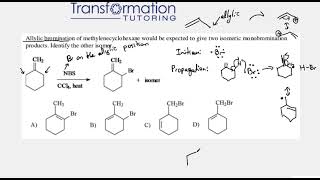 Identify The Products Of The Allylic Bromination Of Methylenecyclohexane (radical resonance)
