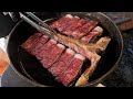 최상급 한우 투뿔 티본스테이크 / top quality korean beef T-bone steak - hanwoo / korean BBQ restaurant