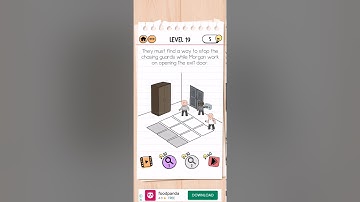 Brain test 2 Prison Escape Level 19 they must find way to stop chasing guards Walkthrough Solution
