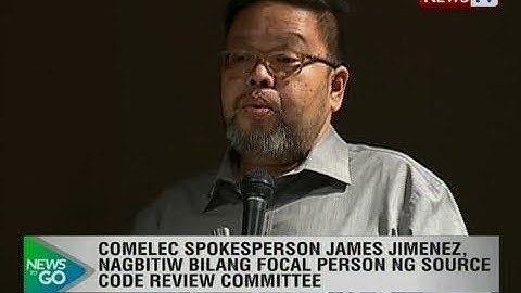 Comelec spokesperson James Jimenez, nagbitiw bilang focal person ng source code review committee