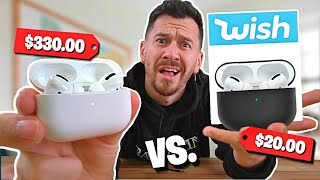 $20 AirPods Pro VS. $330 AirPods Pro!! (WISH Knock Offs Vs. Real AirPods)