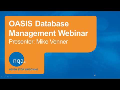 NQA OASIS - How to Use it Effectively Webinar (21st Feb 2019)
