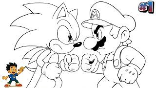 How to Draw Sonic vs Mario – Head-to-Head Drawing Challenge #sonic #mario 
