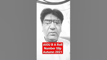 Aiou B A Roll number Slip Autumn 2021 #short
