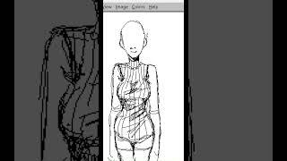 Anime girl using only the pencil tool #art #mspaint #arttutorial