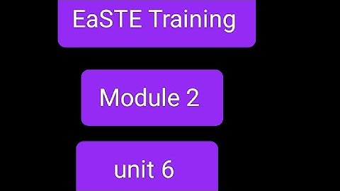 Unit 6 l module 2 l EaSTE Training l QAED App l complete activities