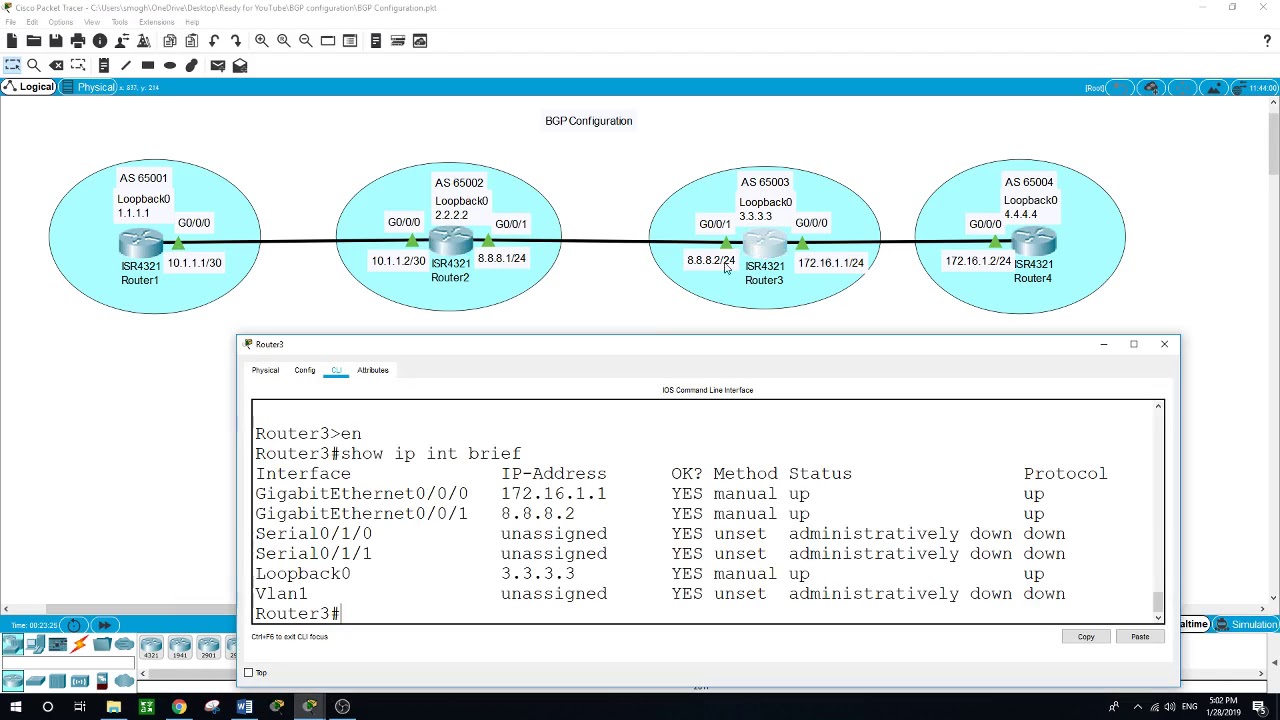 BGP Configuration P T V7 2 YouTube