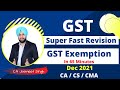 GST Exemption Revision | GST Revision | CA Inter | Dec 2021 | CMA Inter | CA Jasmeet Singh