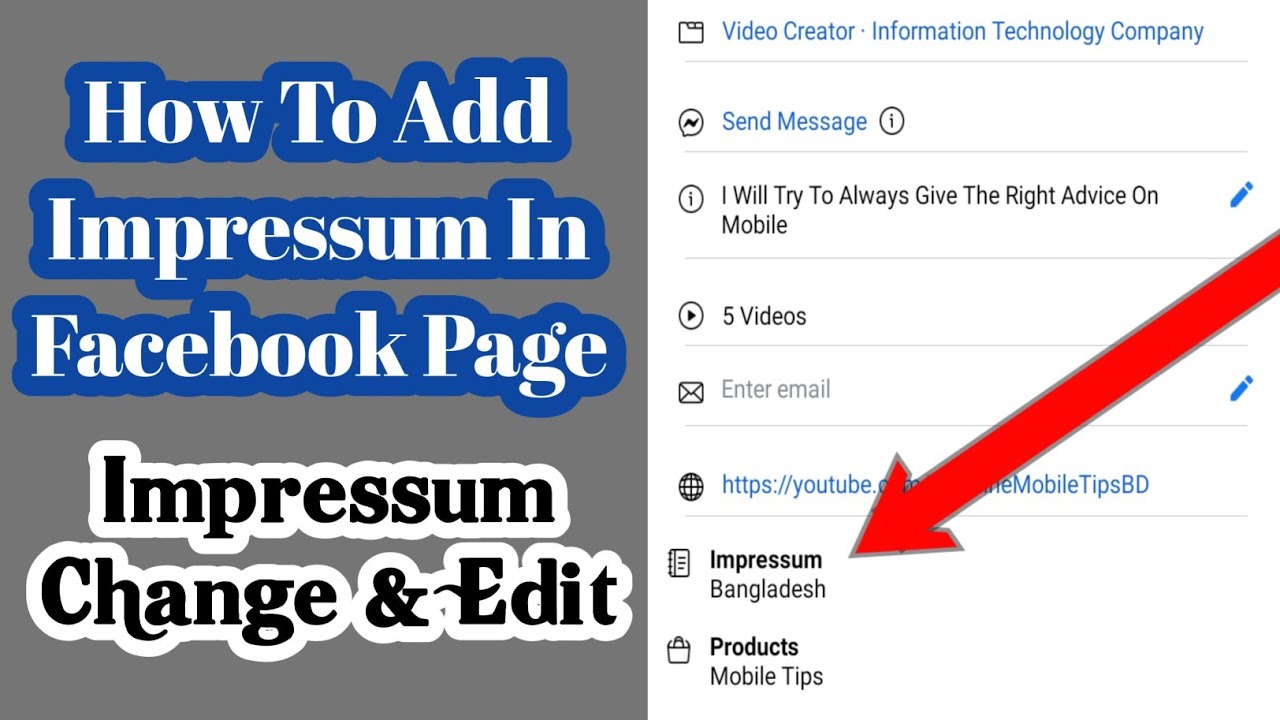 Update How To Add Impressum In Facebook Page (2022) | On Mobile | For Android | Online Mobile Tips BD