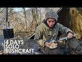 4 days bushcraft overnight  russian canvas tent wool blanket cooking carving full documentary