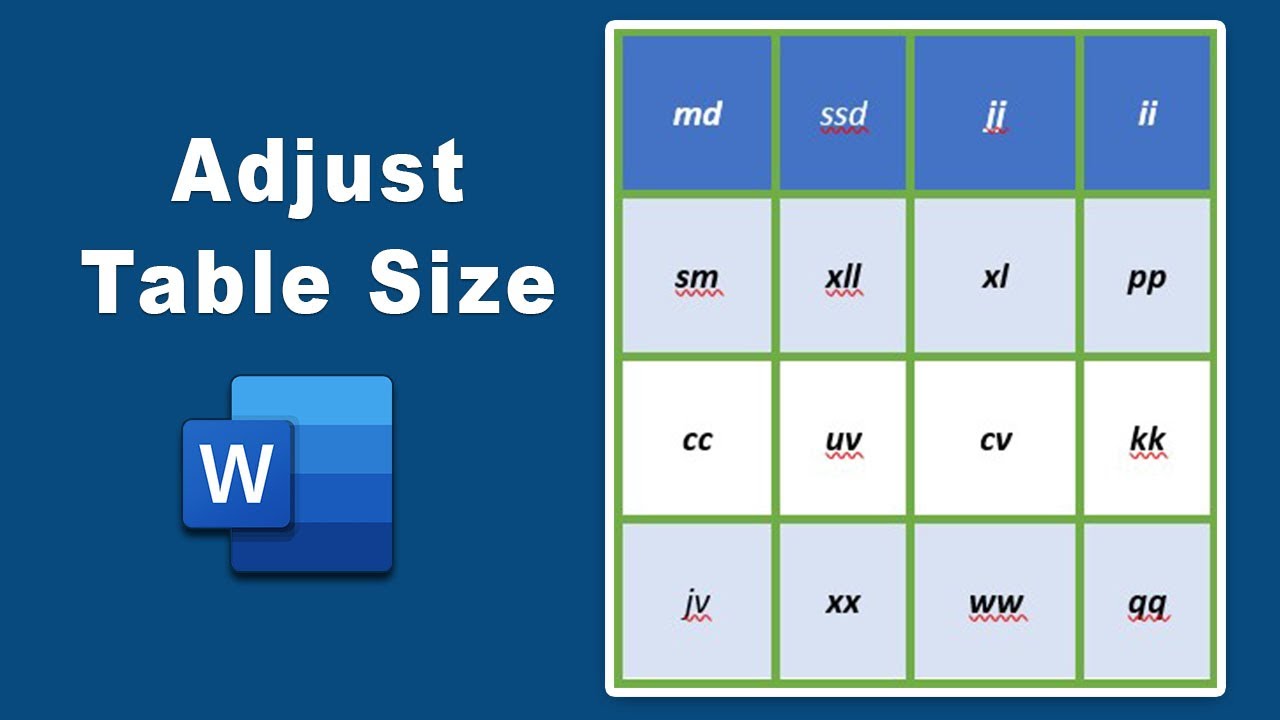 How To Adjust Table Size In Microsoft Word Document YouTube