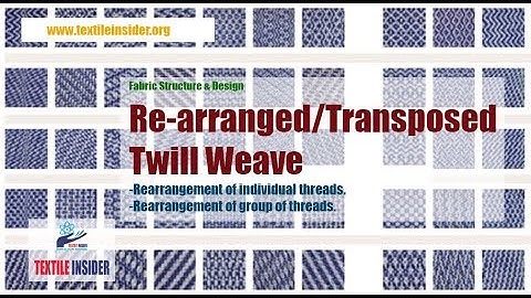 Re-arranged Twill Weave।।Twill Derivative।।Fabric Structure Design।।TEXTILE INSIDER।।2018
