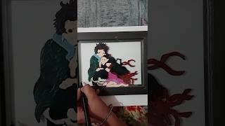 I Painted Tanjiro And Nezuko Anime || Glass Painting||#shorts